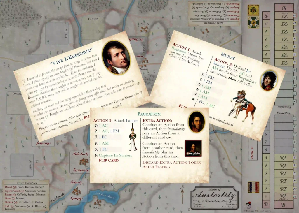 Example of map and cards of Austerlitz CBS 