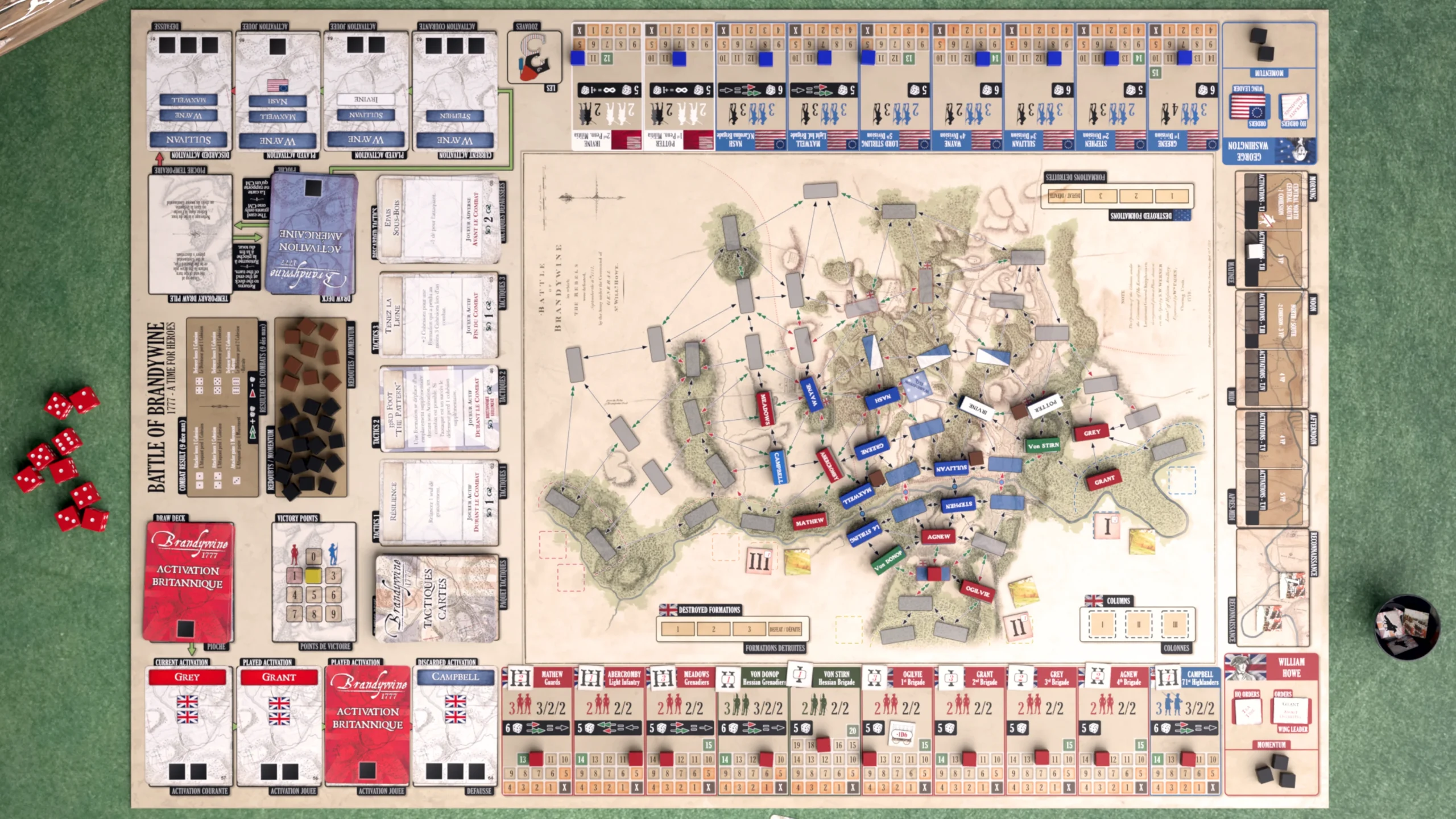 Présentation du plateau de jeu Brandywine, 1777 – A Time for Heroes
